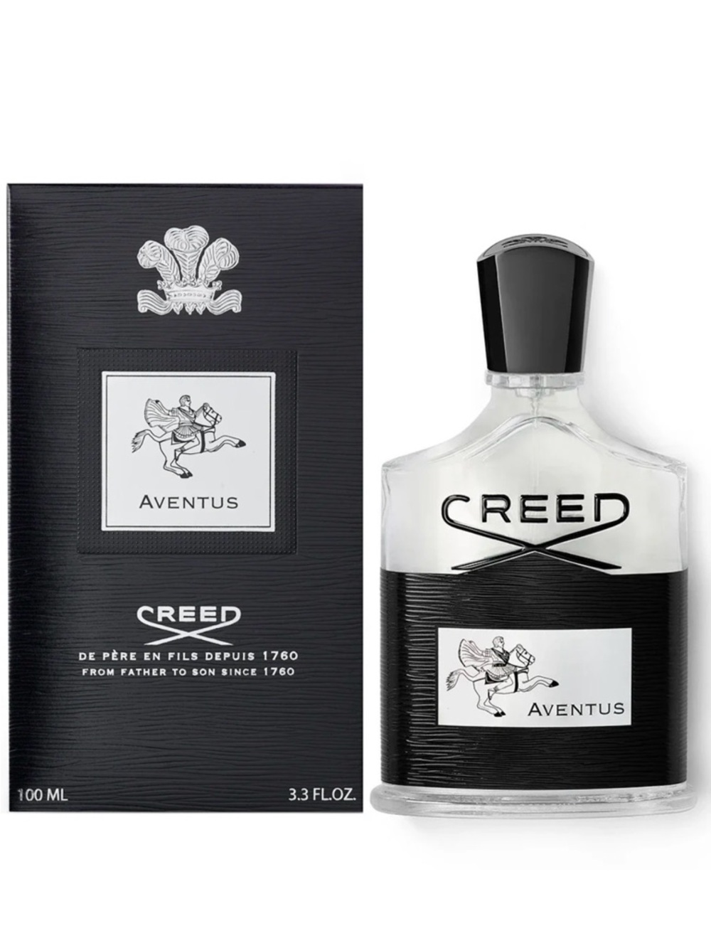 Creed Aventus Bottle with Black & White Accents